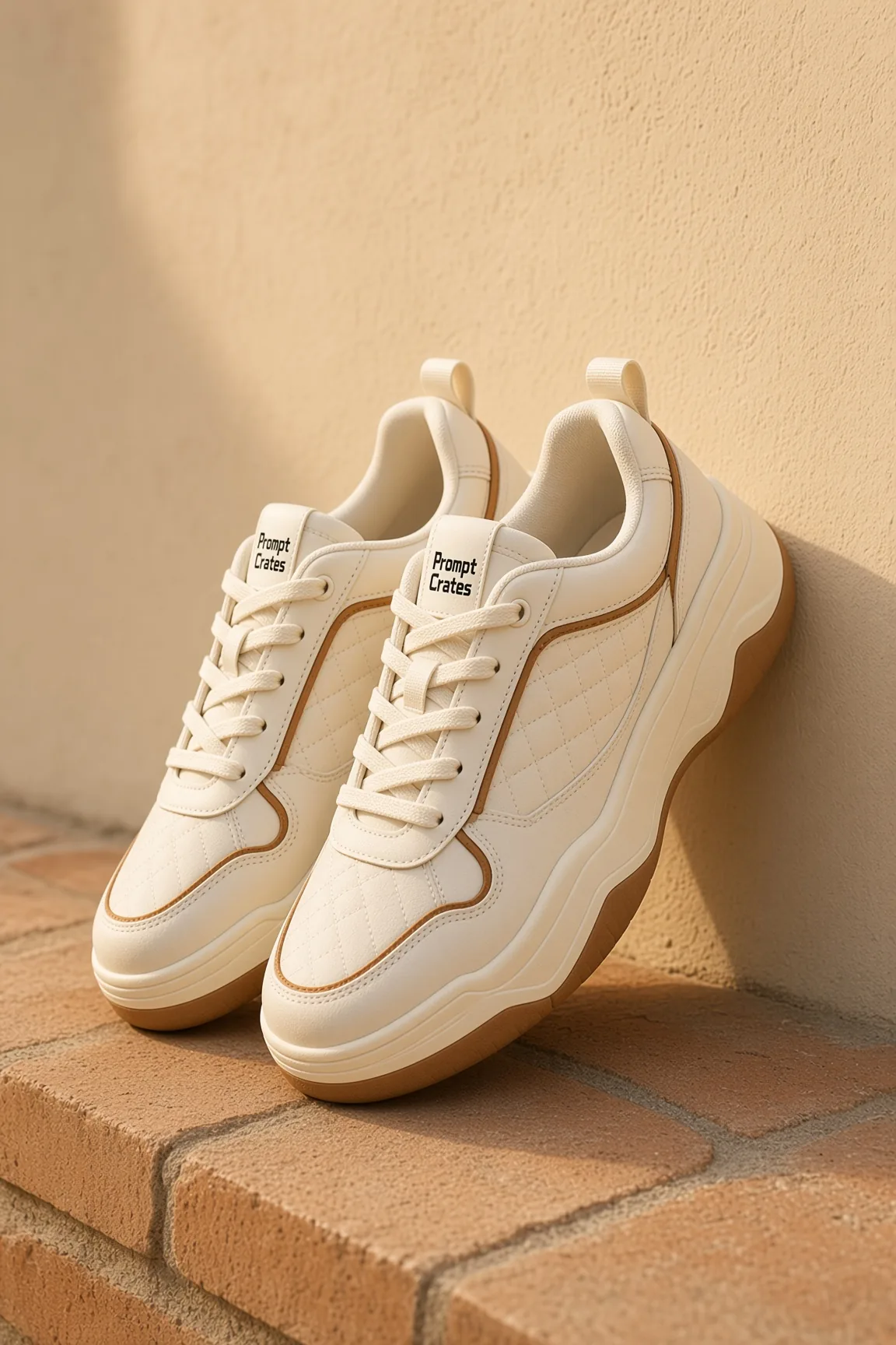Ivory Chunky Runners Against Sand Brick