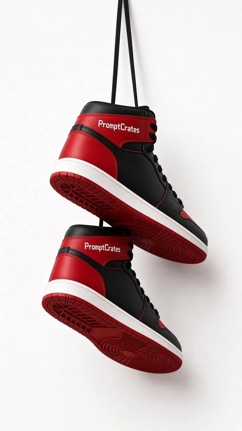 Lace Hung Red Black High Top Pair