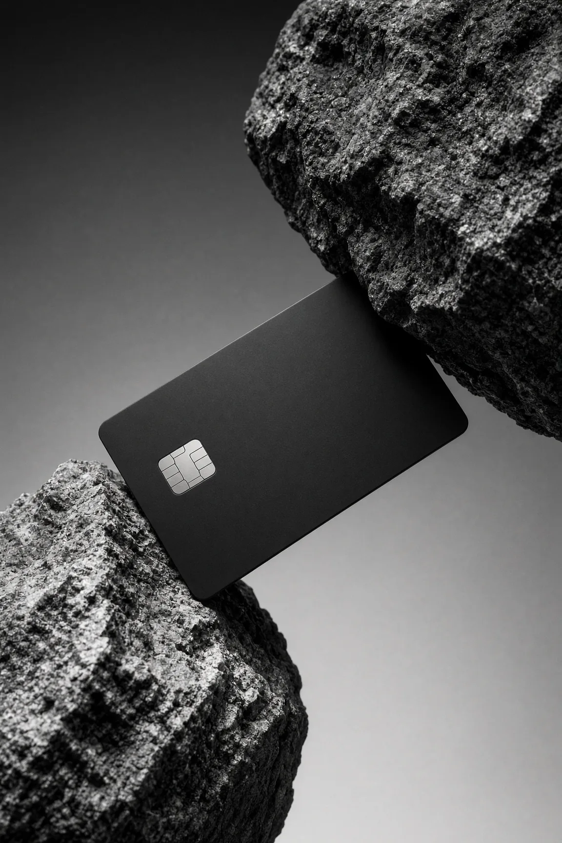 Matte Card Wedged In Rock