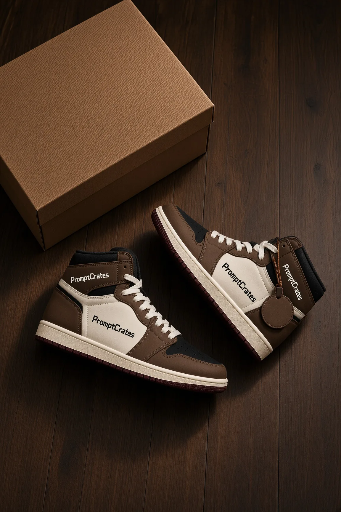 Mocha High-Top Unboxing Flat Lay