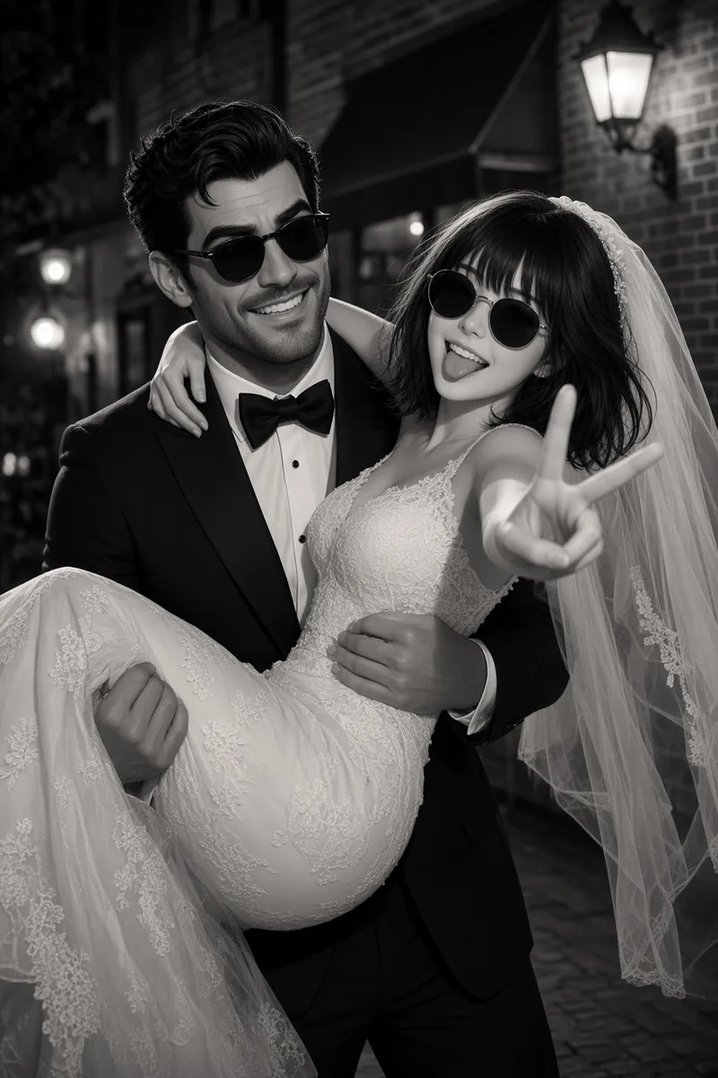 Playful Piggyback Night Wedding Joy