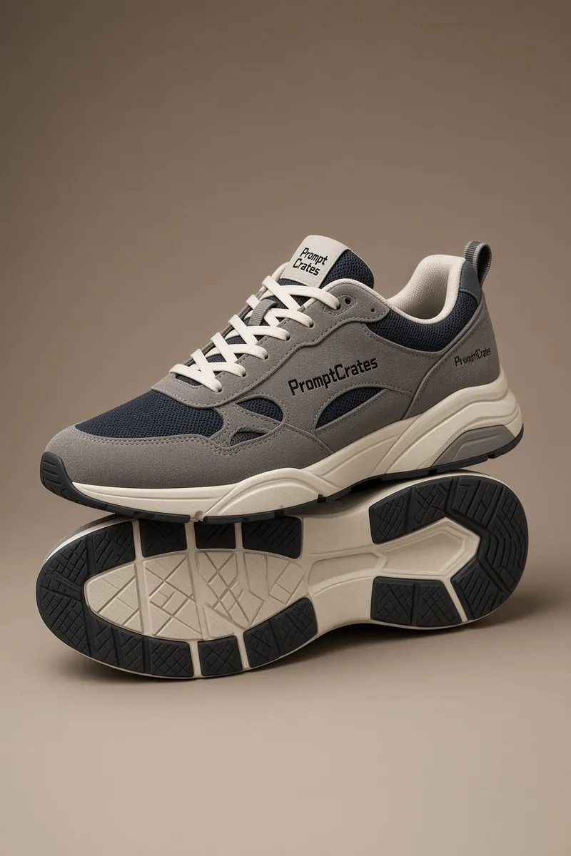 Stacked Grey Suede Runner Sole Reveal