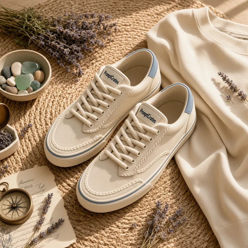 Sunlit Cream Canvas Flat Lay Styling