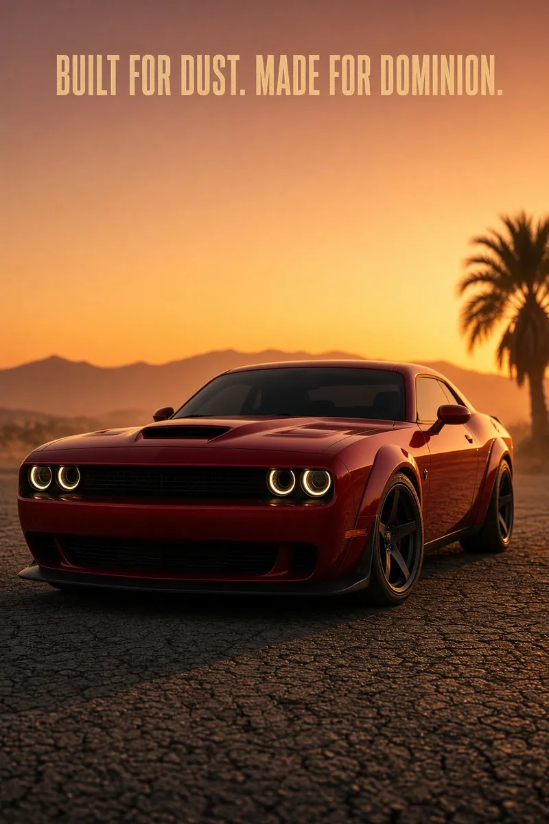 Crimson Coupe Desert Dusk