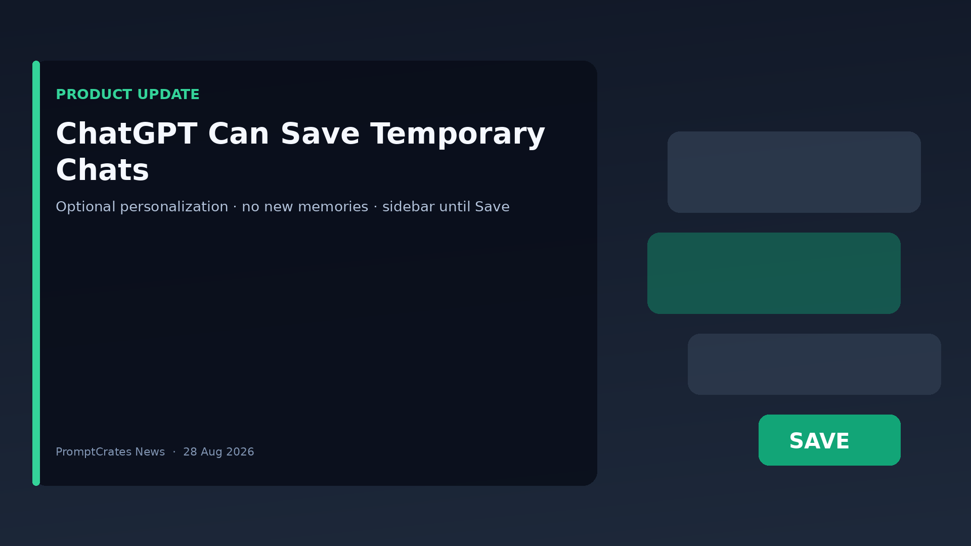 ChatGPT Lets You Save Temporary Chats and Personalize Them