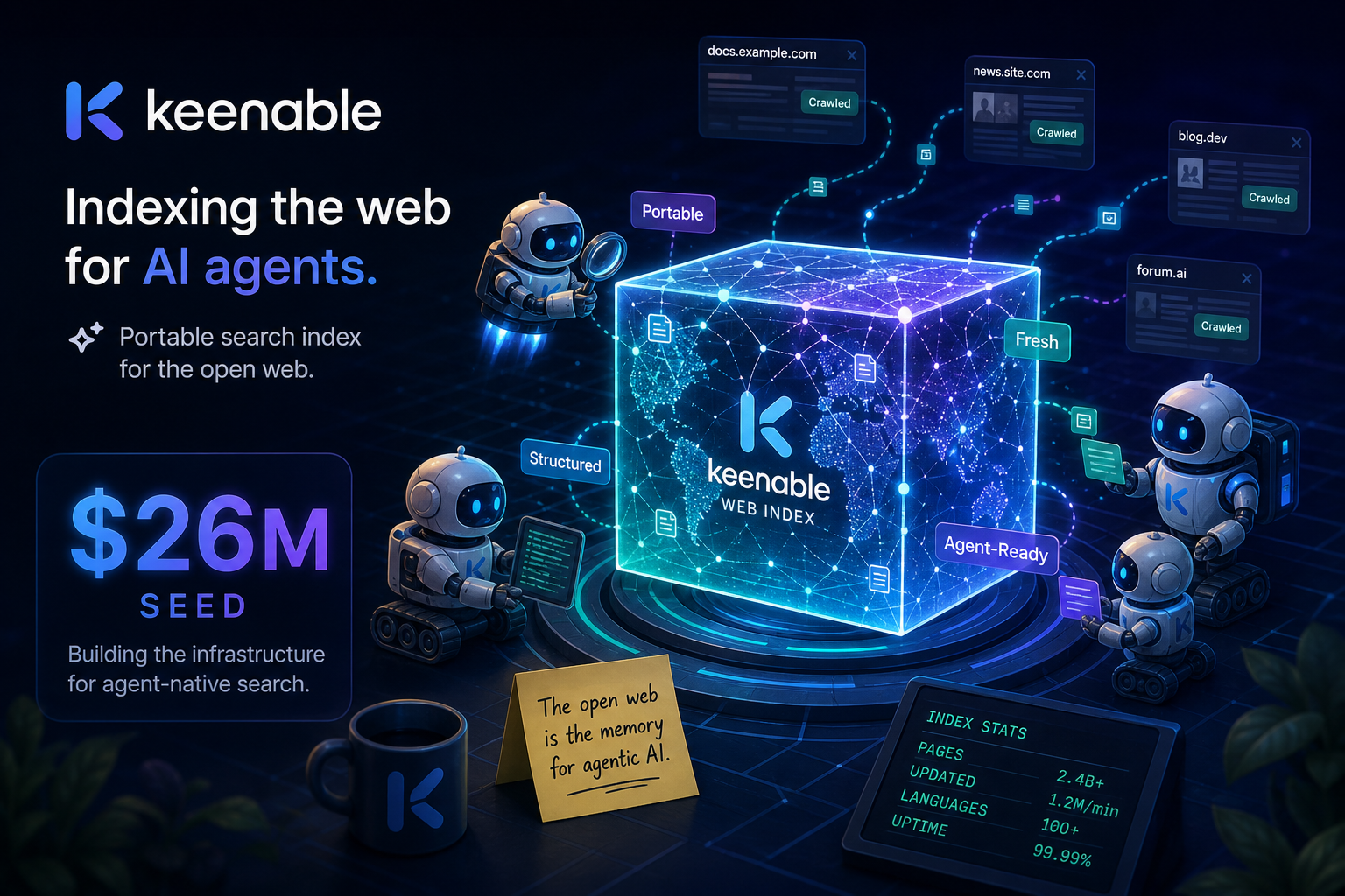Keenable Raises $26 Million for an AI-Agent Web Search Index