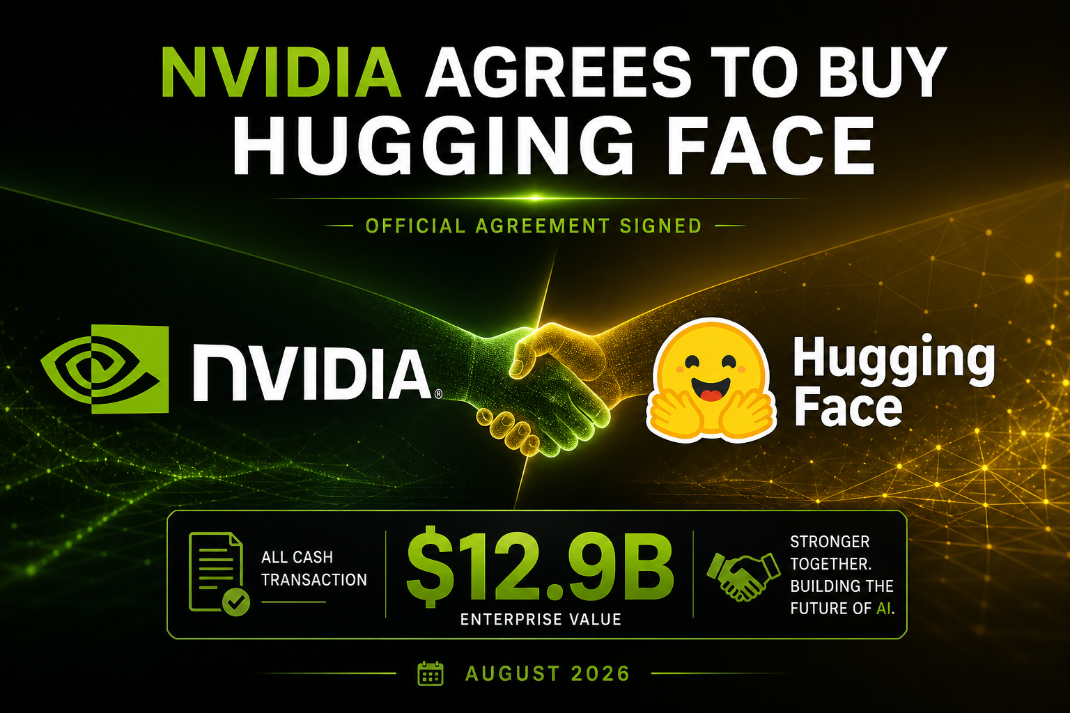 Nvidia Agrees to Buy Hugging Face for $12.9 Billion