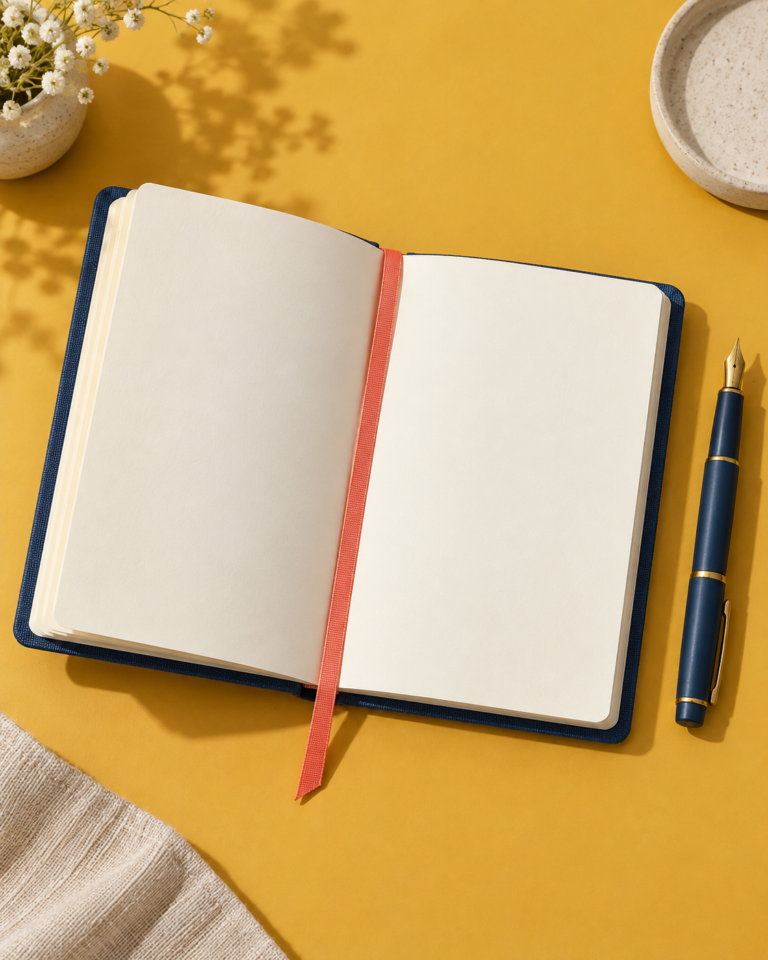 Mustard Clothbound Notebook Photoshoot
