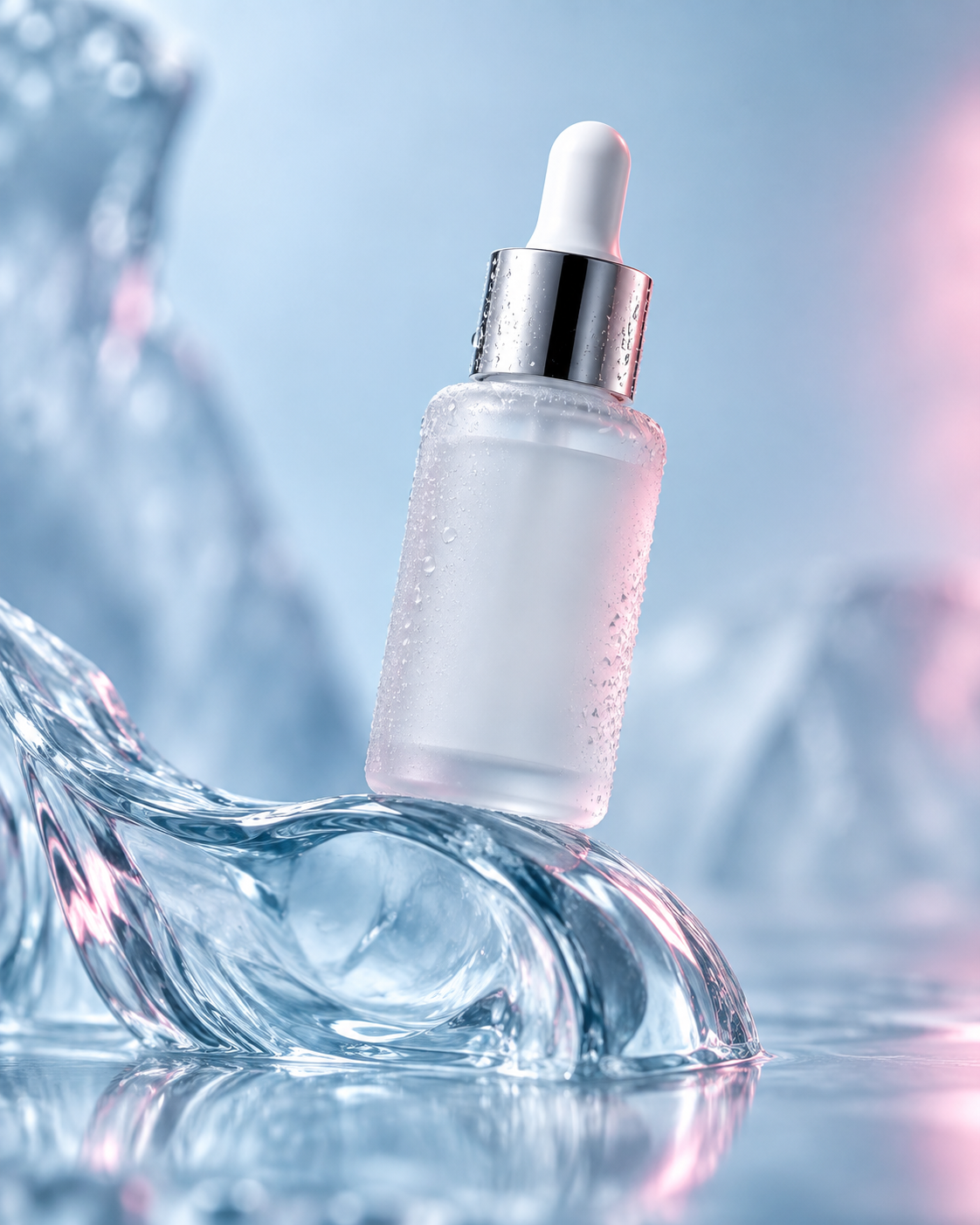 Ice Blue Serum Dropper Photoshoot
