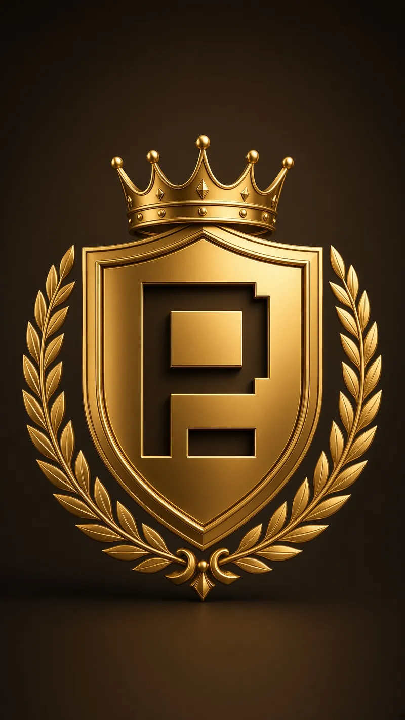 Logo Crowned Gold Shield Crest