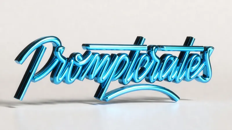 Logo Cyan Neon Tube Script 3D Type Studio