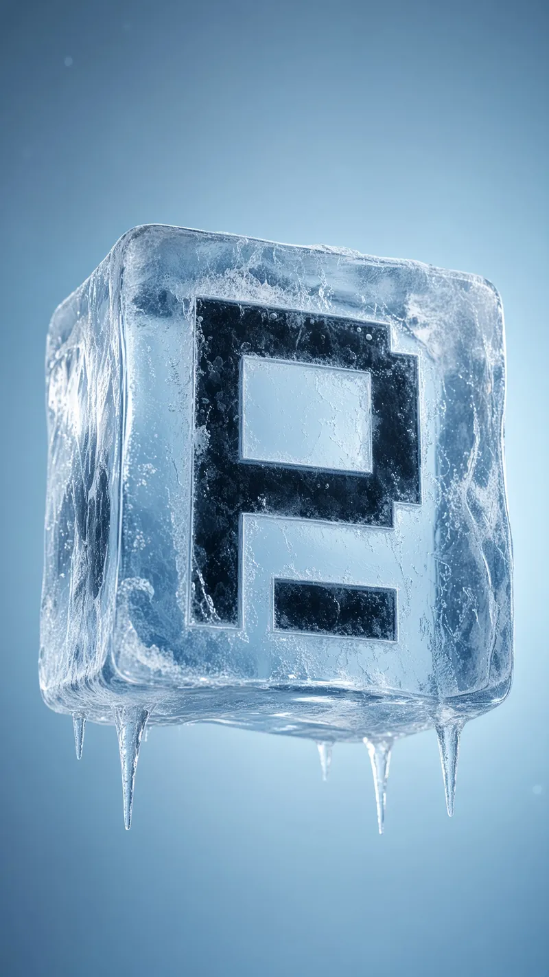 Frosted Ice Cube Logo Suspend