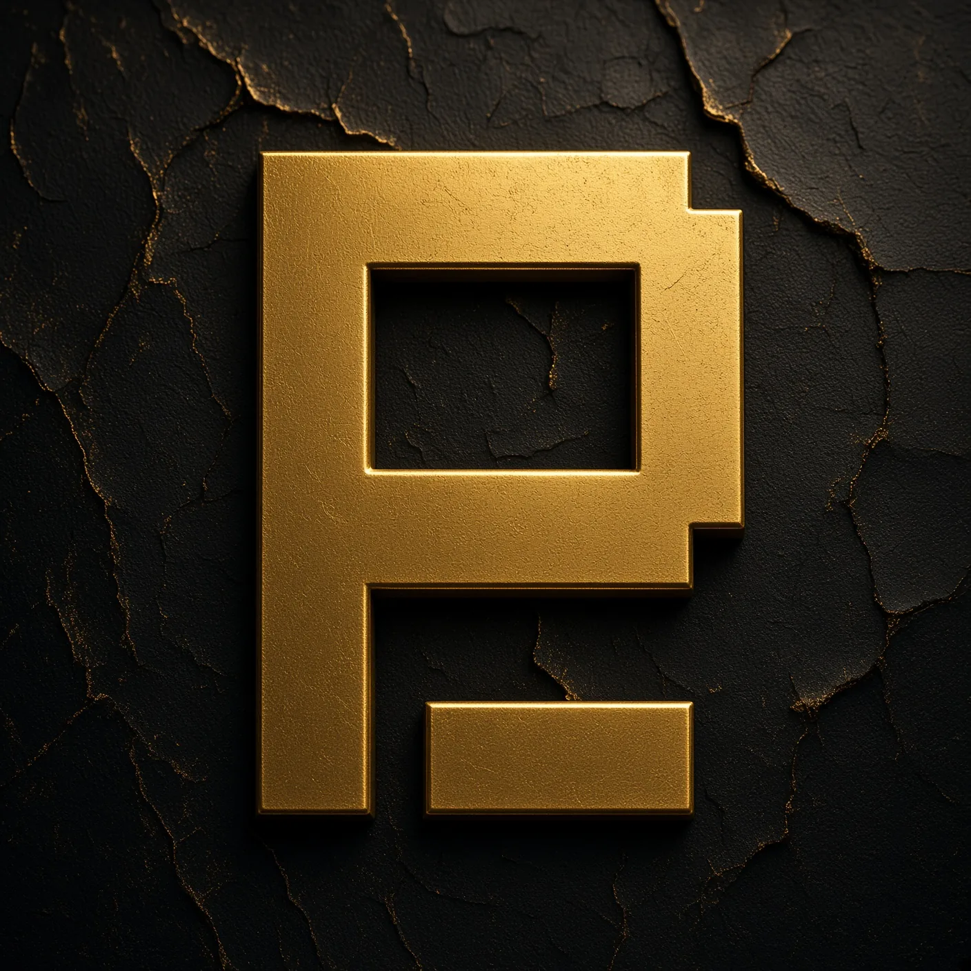 Gilded Mark On Cracked Black