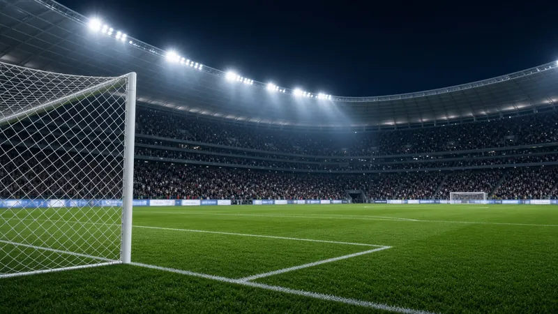 Goal Net Frames Night Stadium