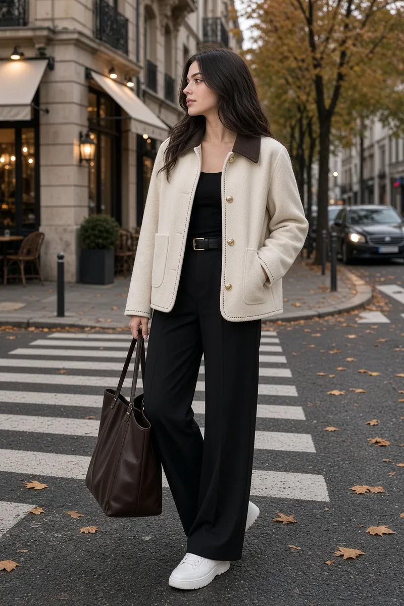 Jacket Cream Collar City Corner Profile Photoshoot