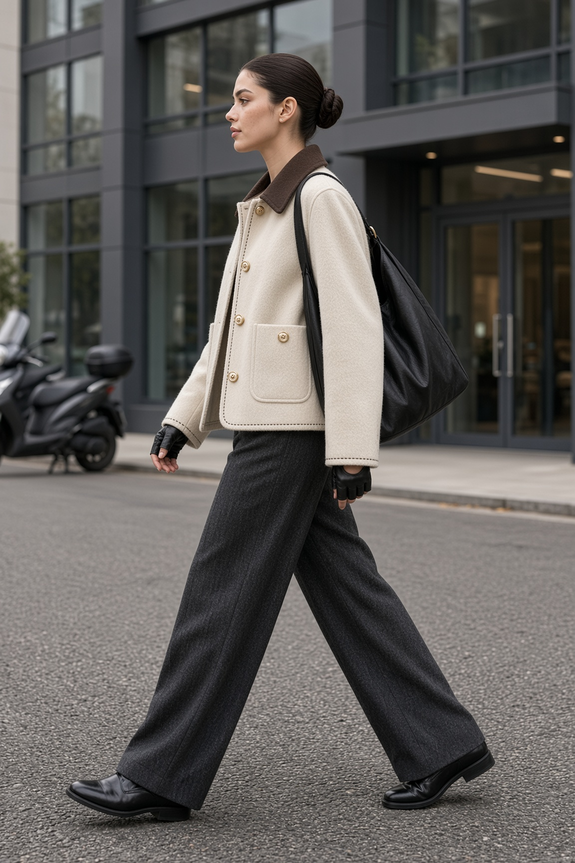 Jacket Cream Collar City Profile Stride