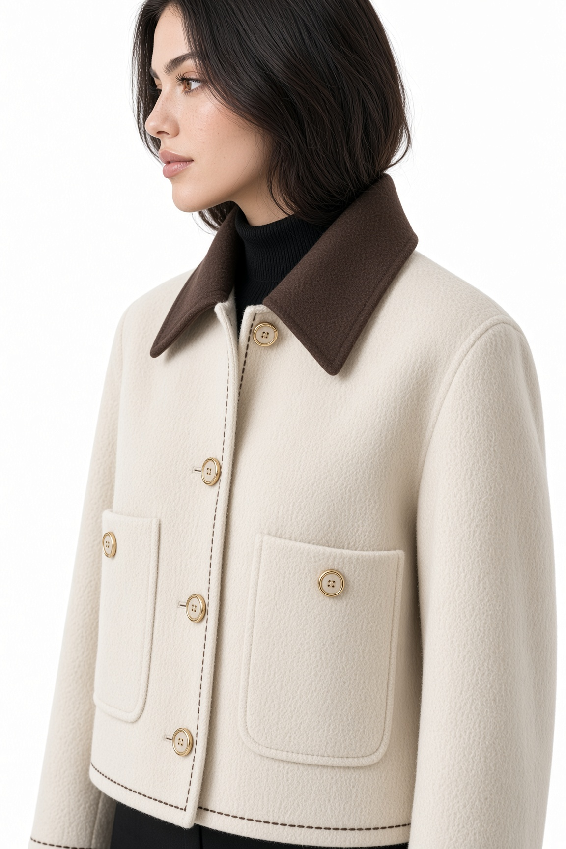 Jacket Cream Collar Studio Profile Crop