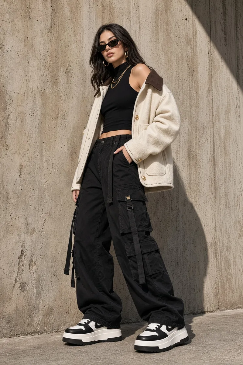 Jacket Cream Collar Urban Lookback Photoshoot