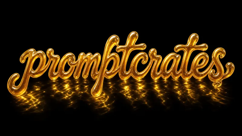 Logo Amber Liquid Water Script 3D Type