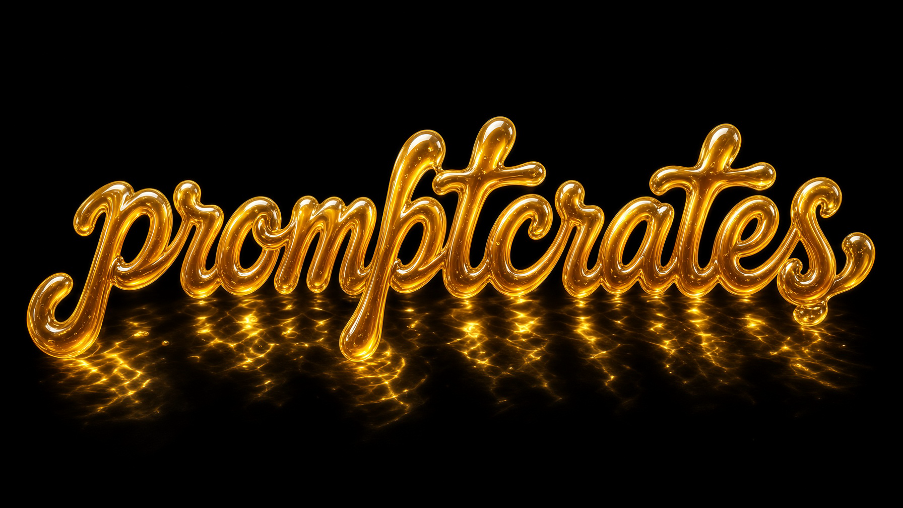 Logo Amber Liquid Water Script 3D Type