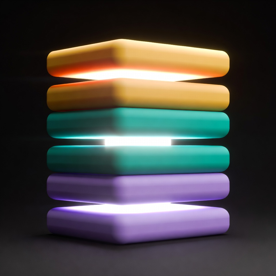 Logo Amber Teal Soft Extrude Stack