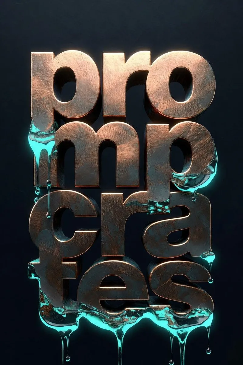 Logo Bronze Teal Molten Drip Block