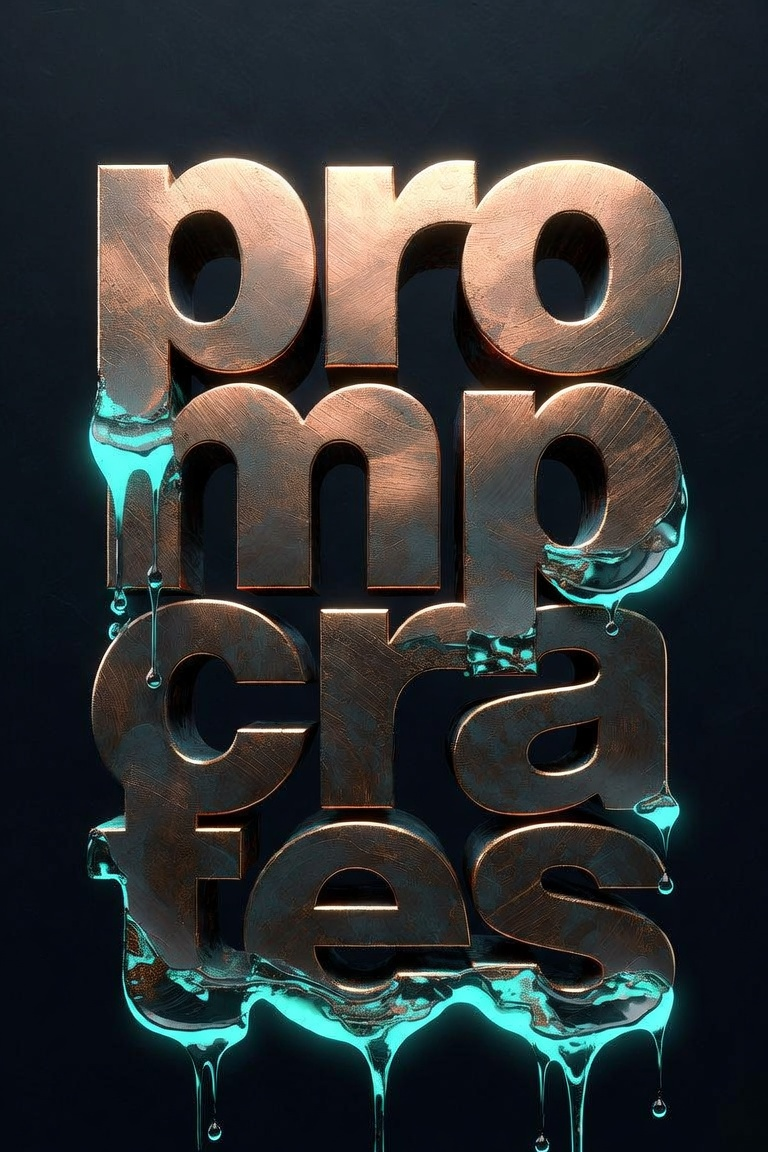 Logo Bronze Teal Molten Drip Block
