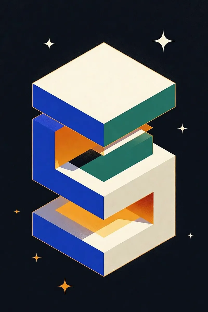 Logo Cobalt Amber Extrude Block Poster