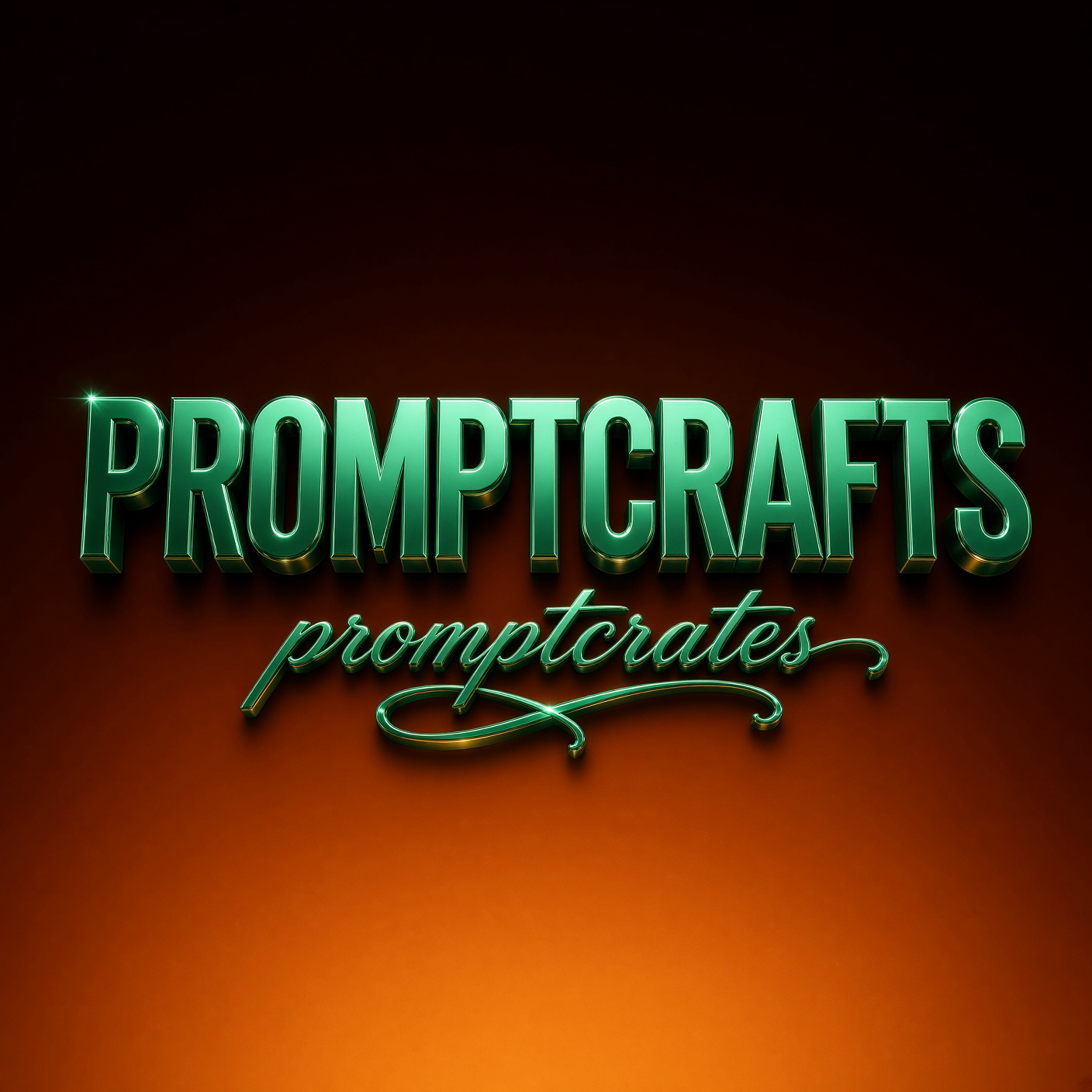 Logo Emerald Chrome Dual Type Amber Gradient