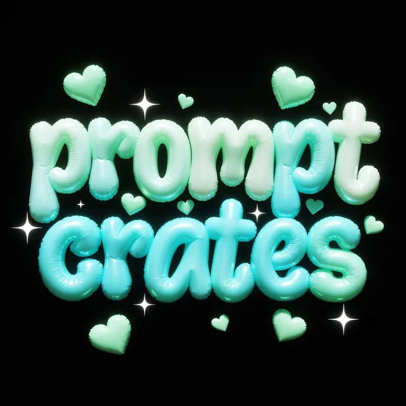 Logo Mint Aqua Balloon Bubble Type