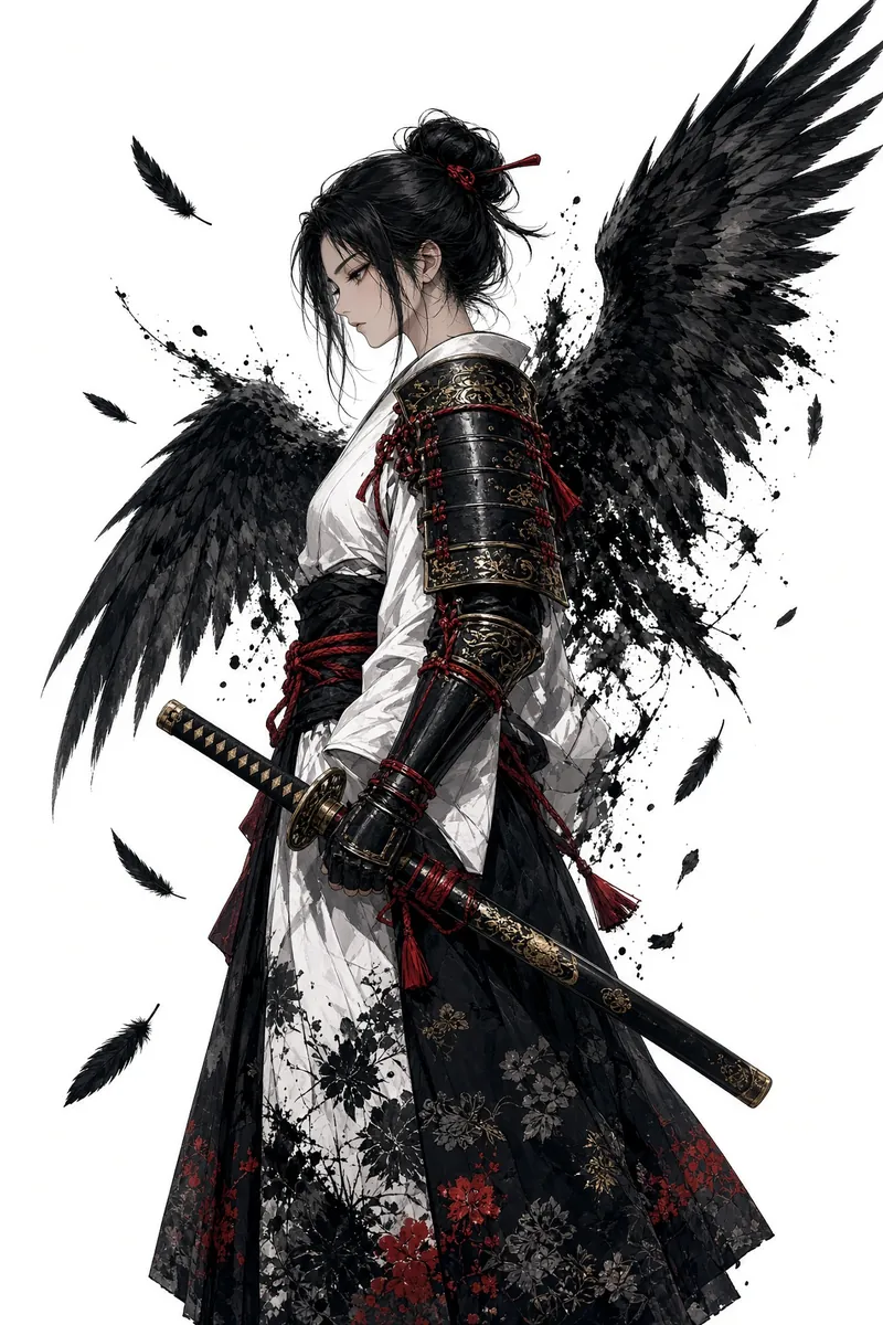 Raven Wings Guard The Ink Blade