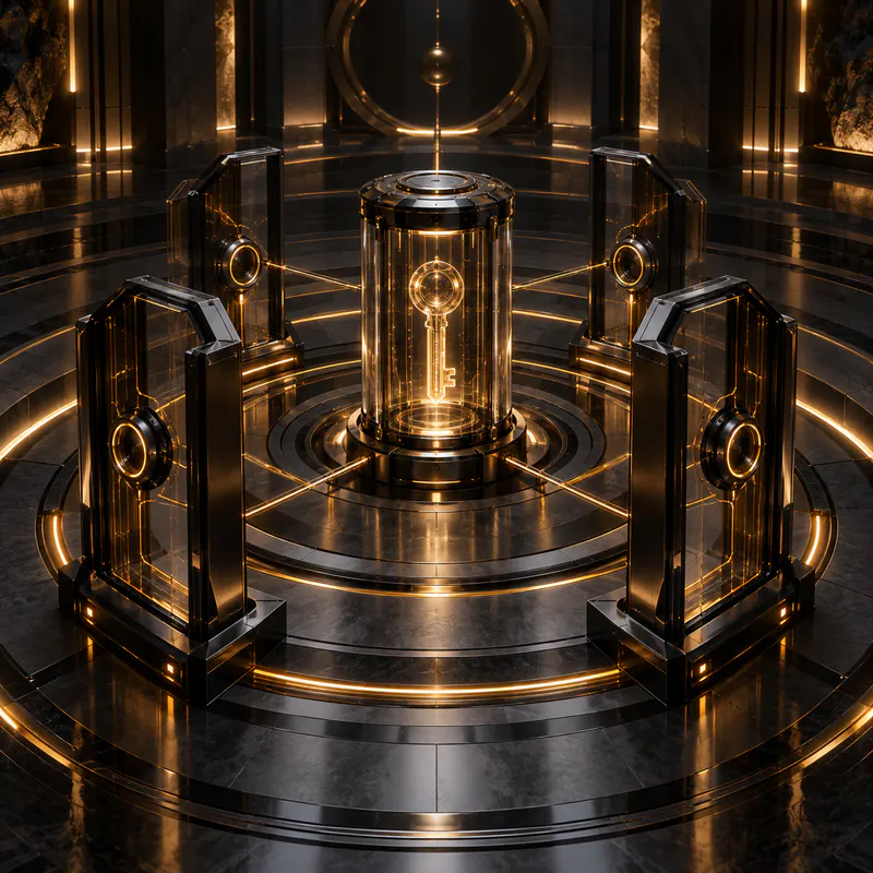 Black Glass Credential Vault Poster
