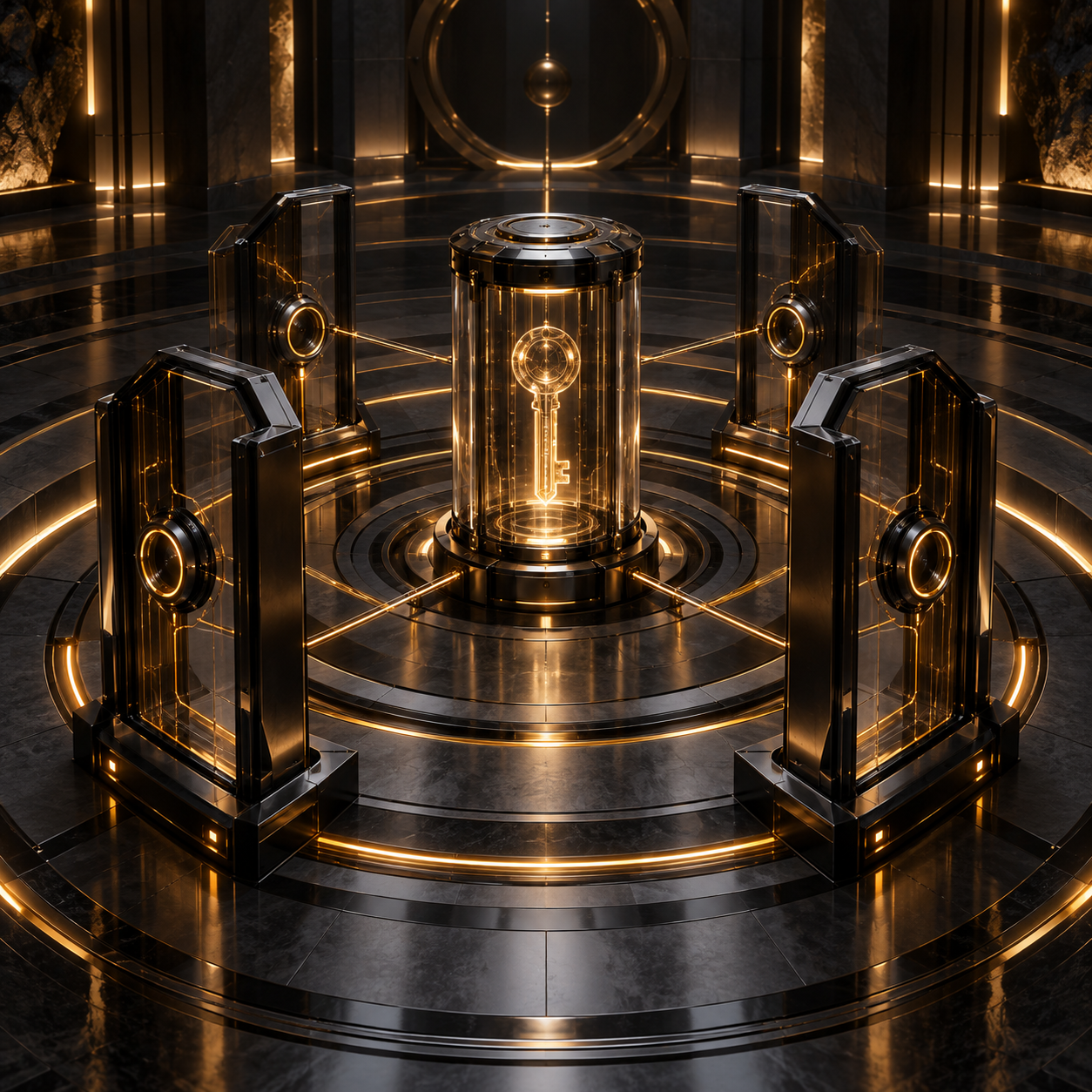 Black Glass Credential Vault Poster