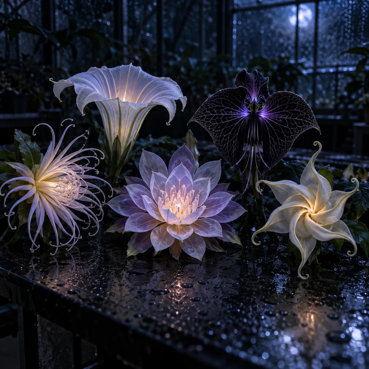 Nocturnal Information Flower Poster