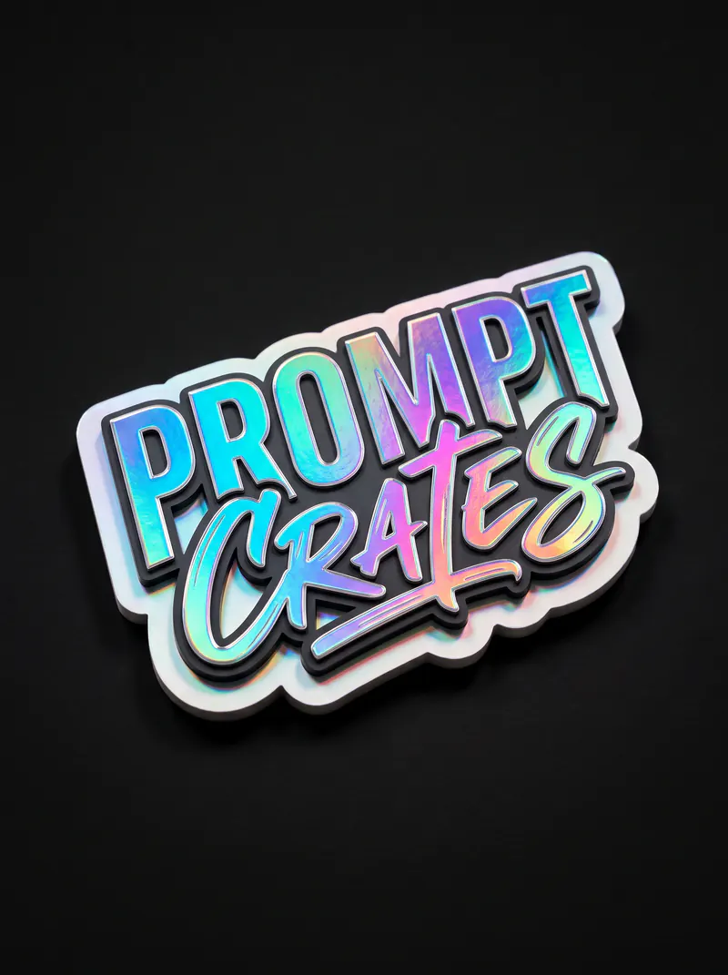 TYPOGRAPHY IRIDESCENT HOLOGRAPHIC