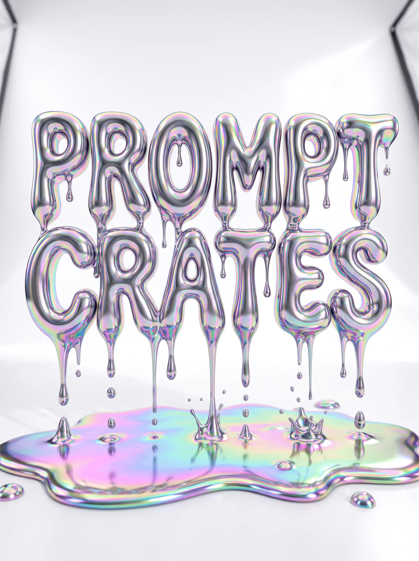 Typography Melting Holographic 3D Text