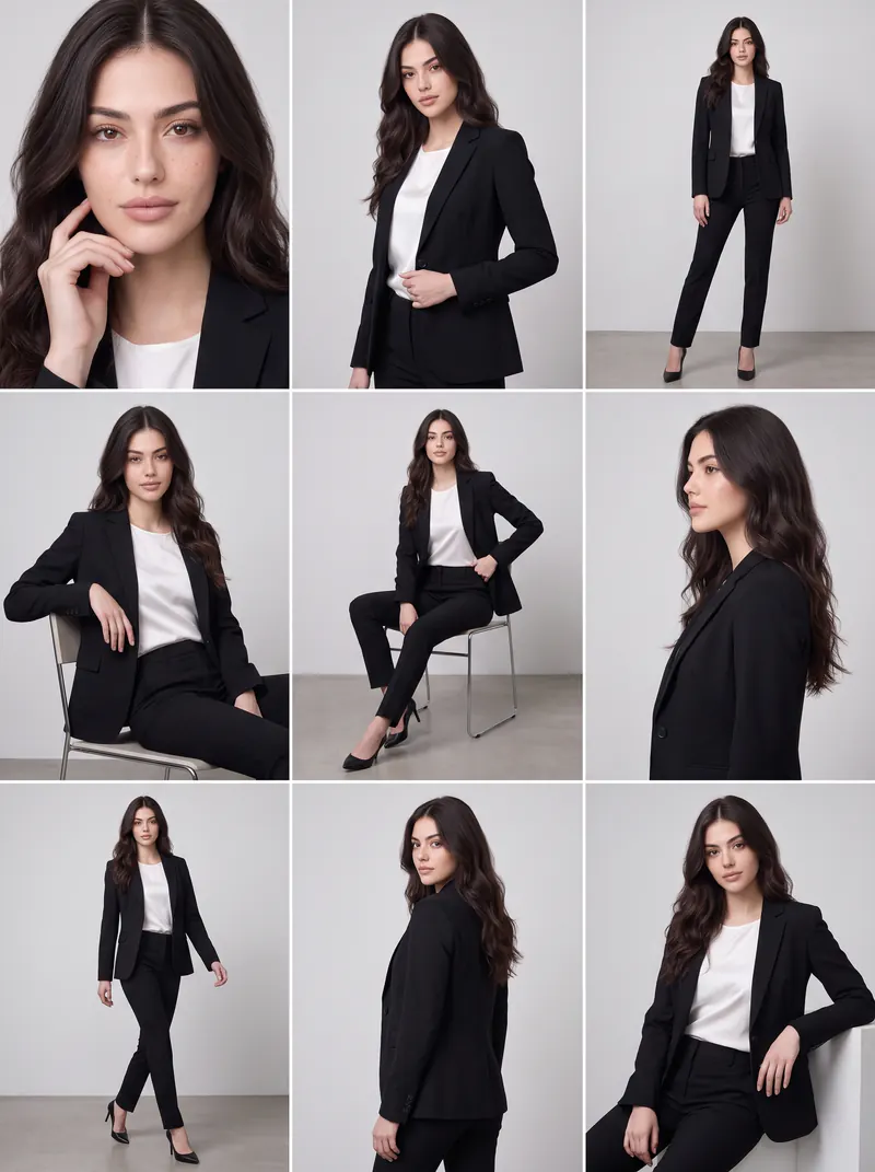 Formal Women Photo Grid - AI Prompt