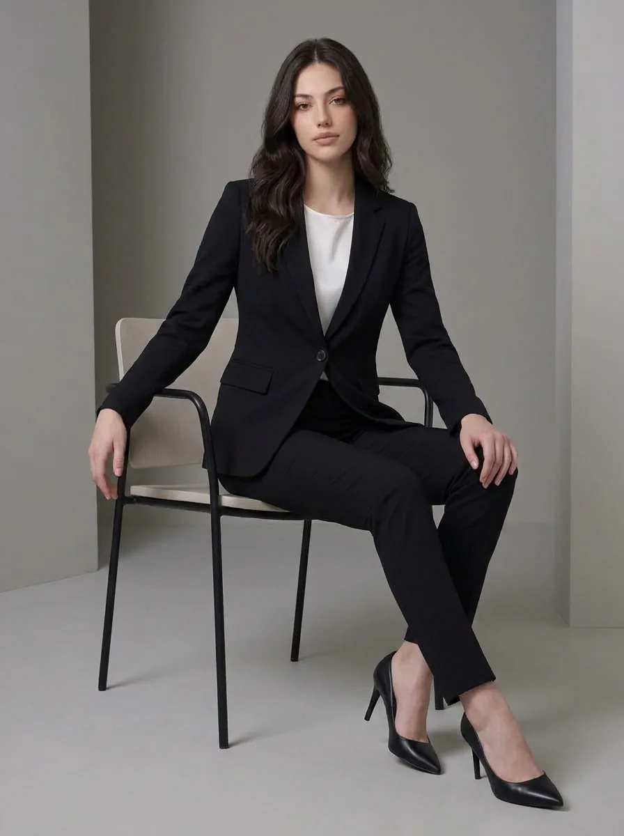 Formal Women OSeated Full Body Portrait Studio - AI Prompt