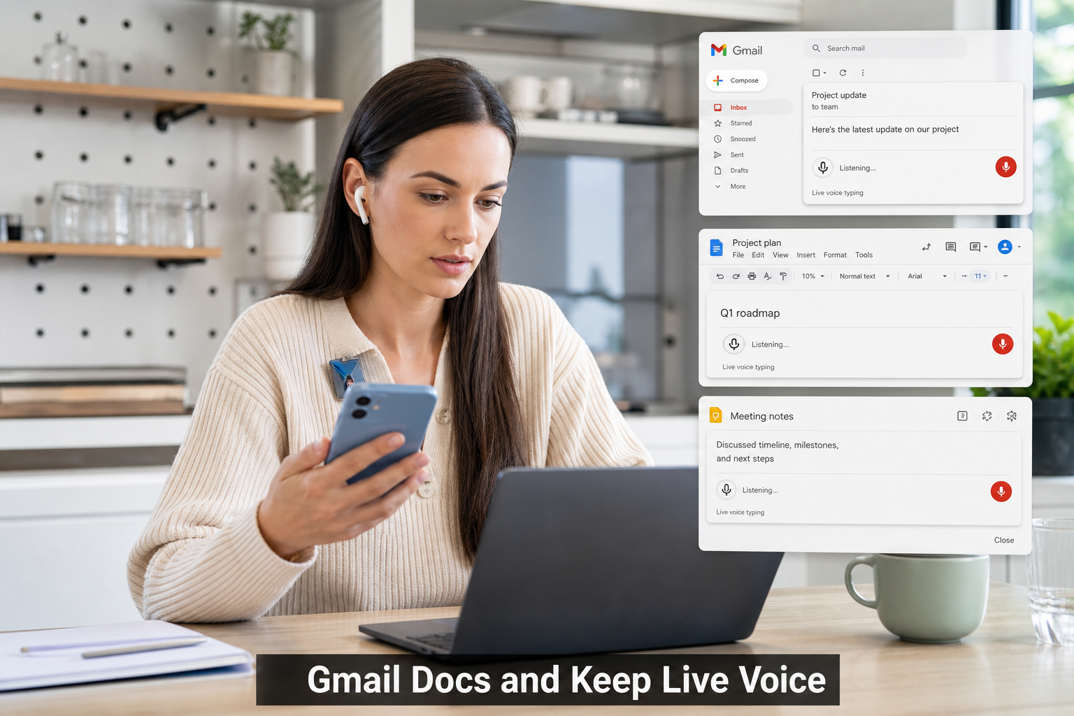Google Ships Gmail Docs and Keep Live Voice