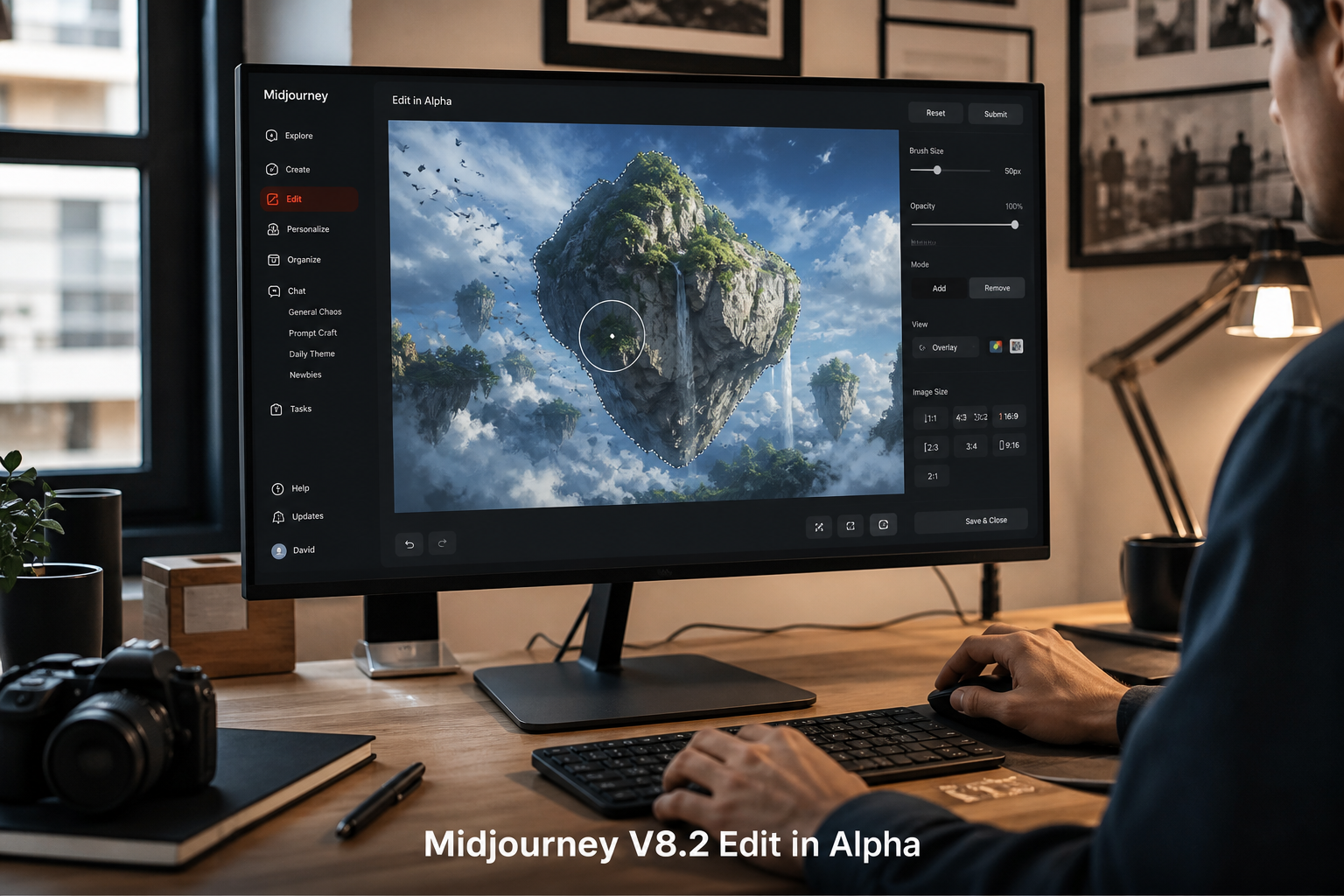 Midjourney Puts V8.2 Edit Model in Alpha Lightbox