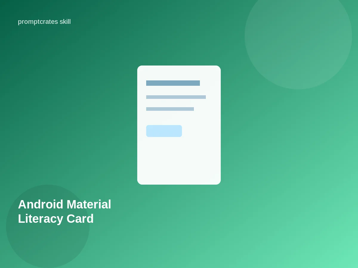 Android Material Literacy Card