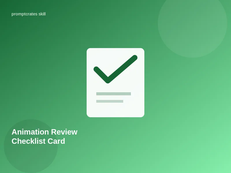 Animation Review Checklist Card