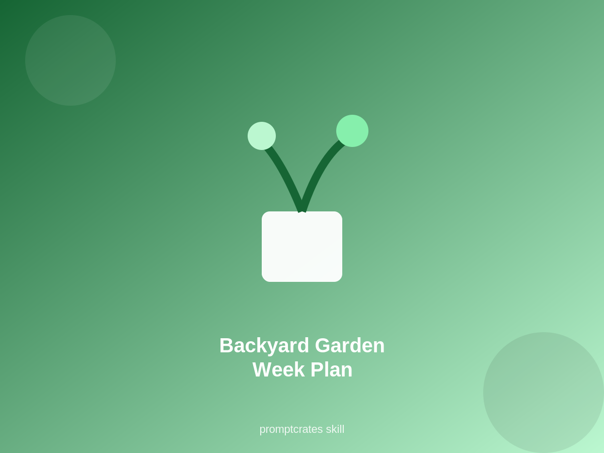 Backyard Garden Week Plan