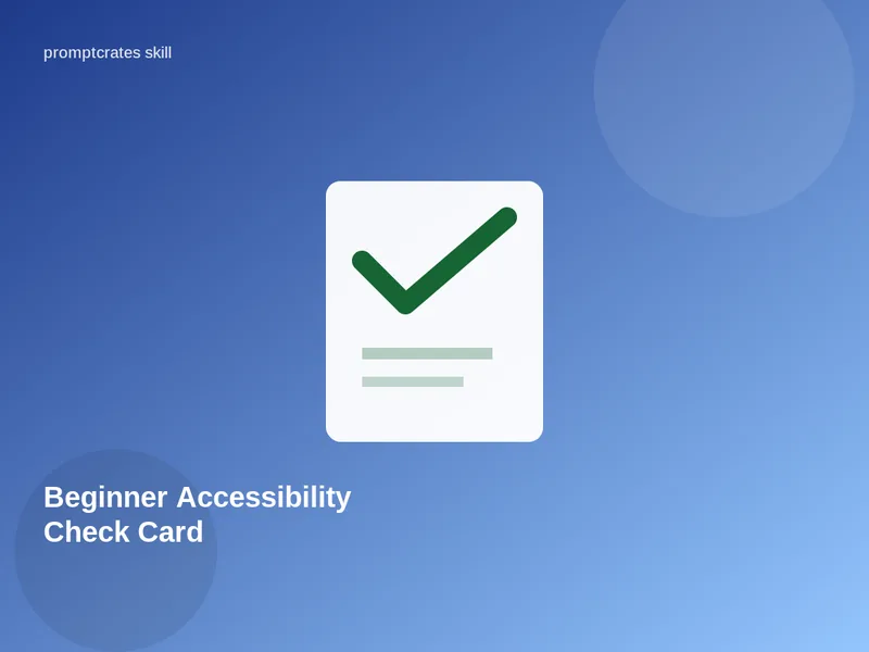 Beginner Accessibility Check Card