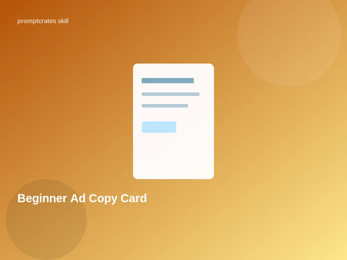 Beginner Ad Copy Card