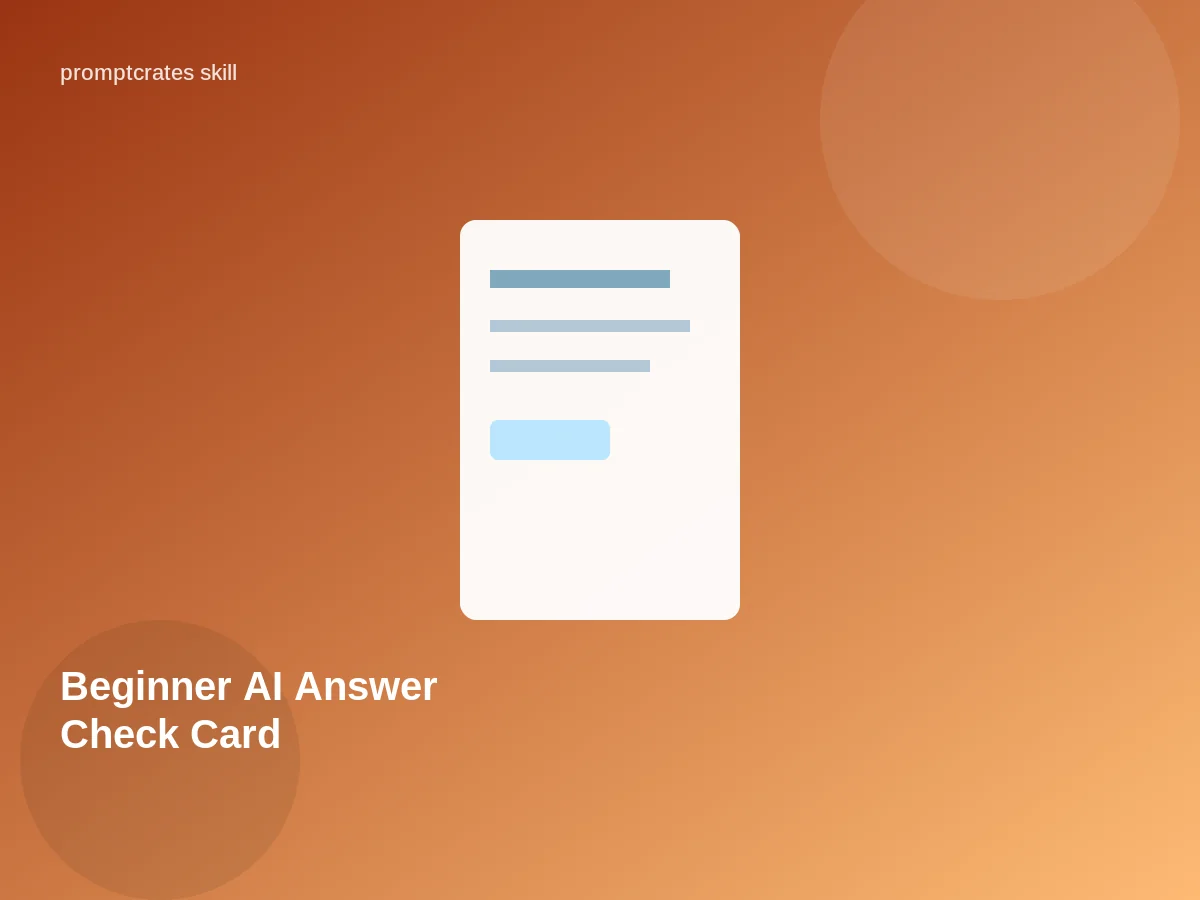 Beginner AI Answer Check Card
