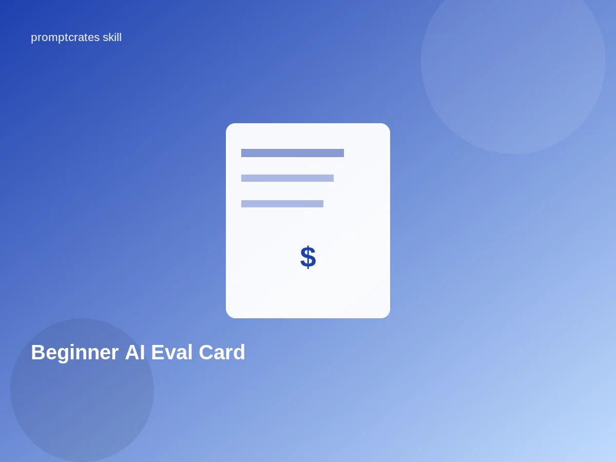 Beginner AI Eval Card