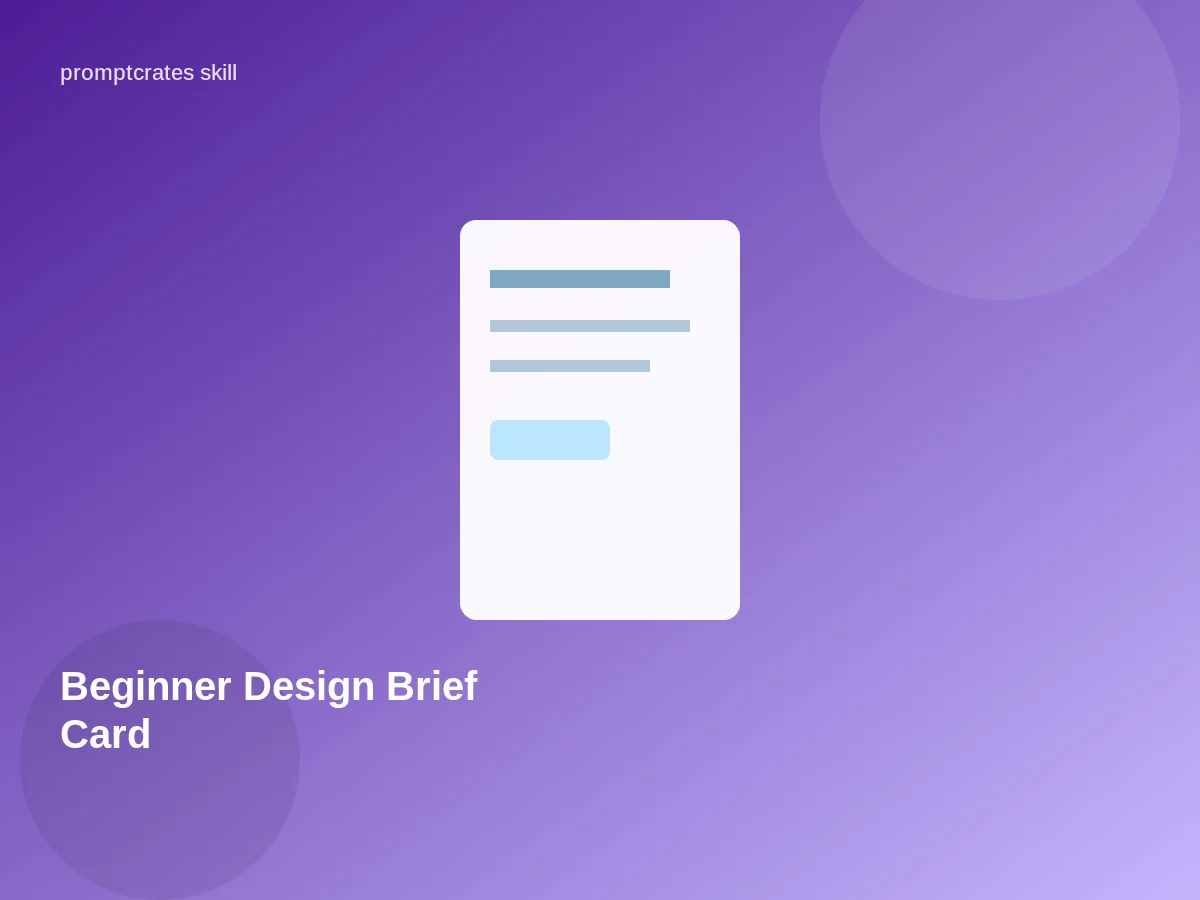 Beginner Design Brief Card