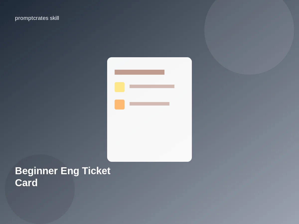 Beginner Eng Ticket Card