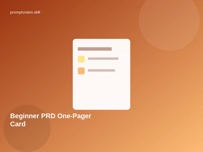 Beginner PRD One-Pager Card
